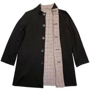Reversible Black White Plaid Preppy Dark Academia Button Front Jacket Size 1X